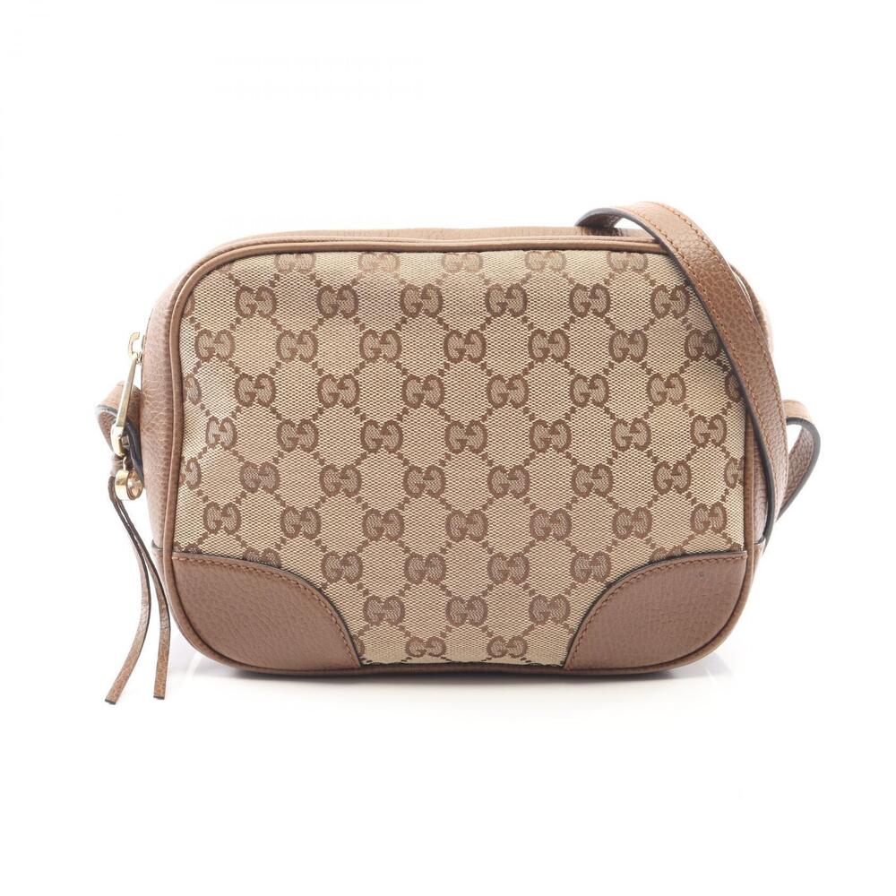 Gucci Bree GG Canvas Shoulder Bag Leather Beige Brown